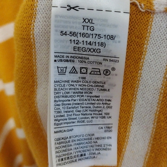 Gap - Striped Mustard Yellow Crewneck Sweater - Picture 14 of 16